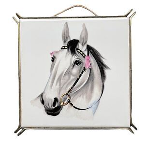 VINTAGE Ceramic Horse Tile Kitchen Trivet